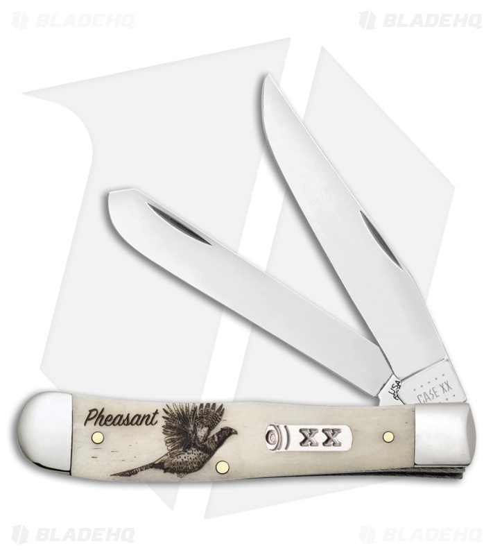 Case Cutlery Sportsman Series Trapper Phesant Embellished Natural Bone (6254 SS)