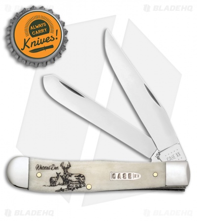 Case Cutlery Sportsman Series Trapper White Tail Deer Embellished Bone (6254 SS)
