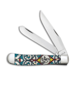 Case Trapper Knife 4.1" Dove Stained Glass Natural Bone (6254 SS) 38819