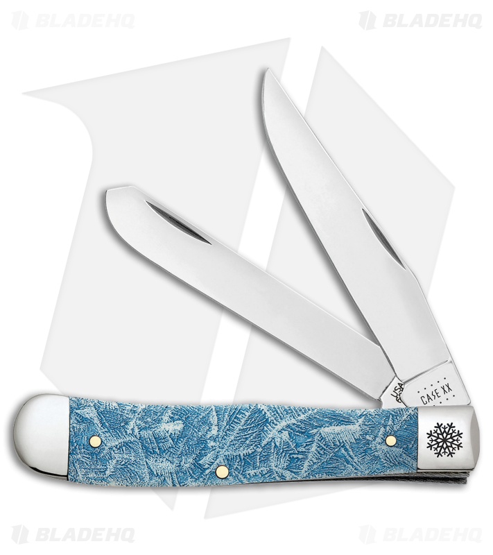 Case Trapper Traditional Knife Christmas Ice Blue Bone (4.1" - 6254 SS)