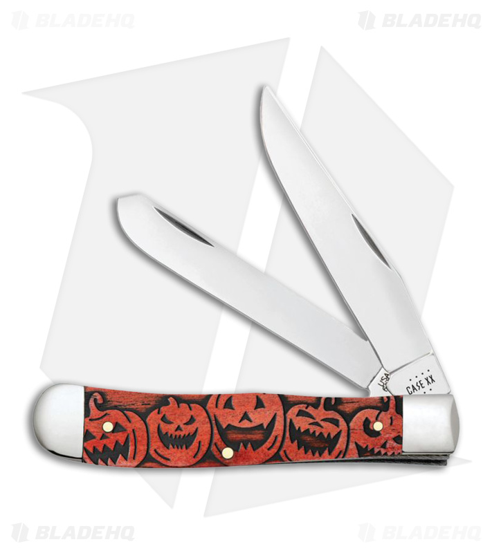Case Trapper Knife 4.1" Orange Halloween Pumpkin Bone (6254 SS) 10614