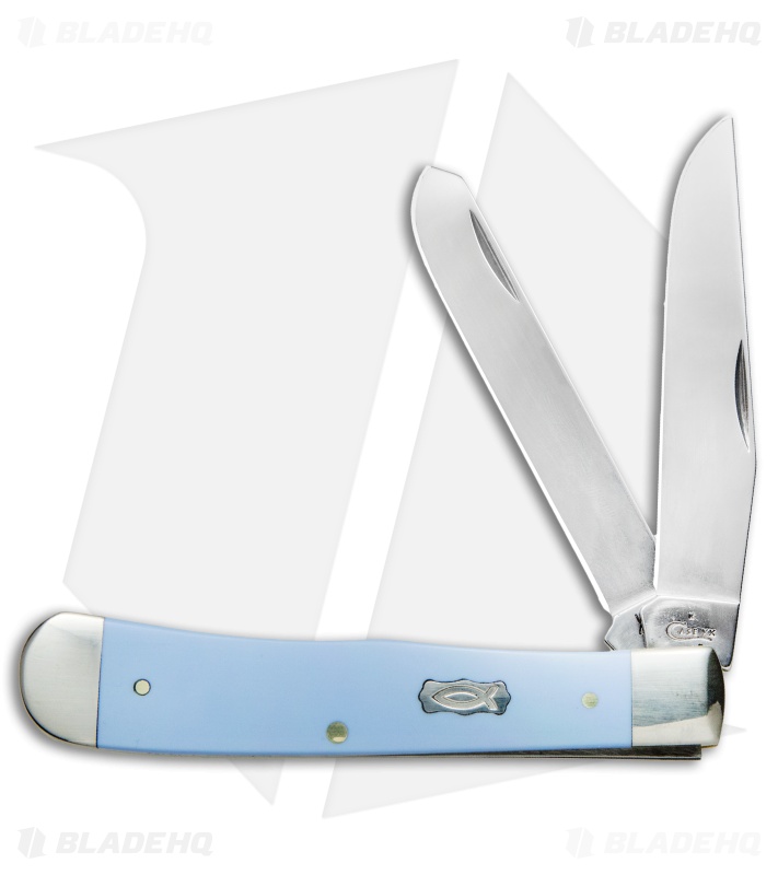 なでしこ　　ダブル　カバー付き水色 Case Cutlery Trapper Knife 4.25