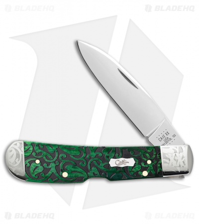 Case Tribal Lock Pocket Knife | Bermuda Green Bone - Blade HQ