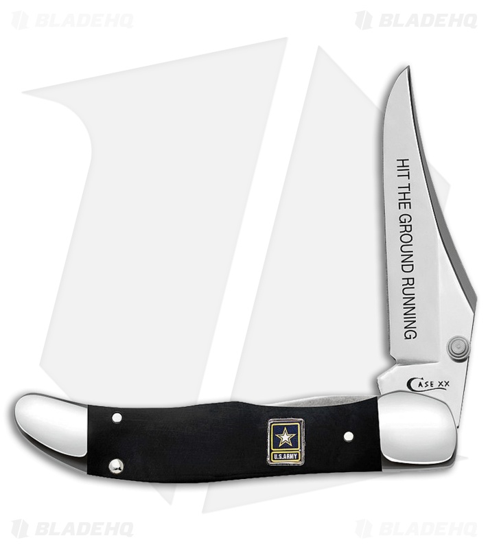 Case U.S. Army Mid-Folding Hunter Knife Black Synthetic ( 4" - 21265AC SS)