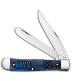 Case Cutlery Trapper Knife 4" U.S. Navy Gift Set Blue Bone (6254 SS) CA17726