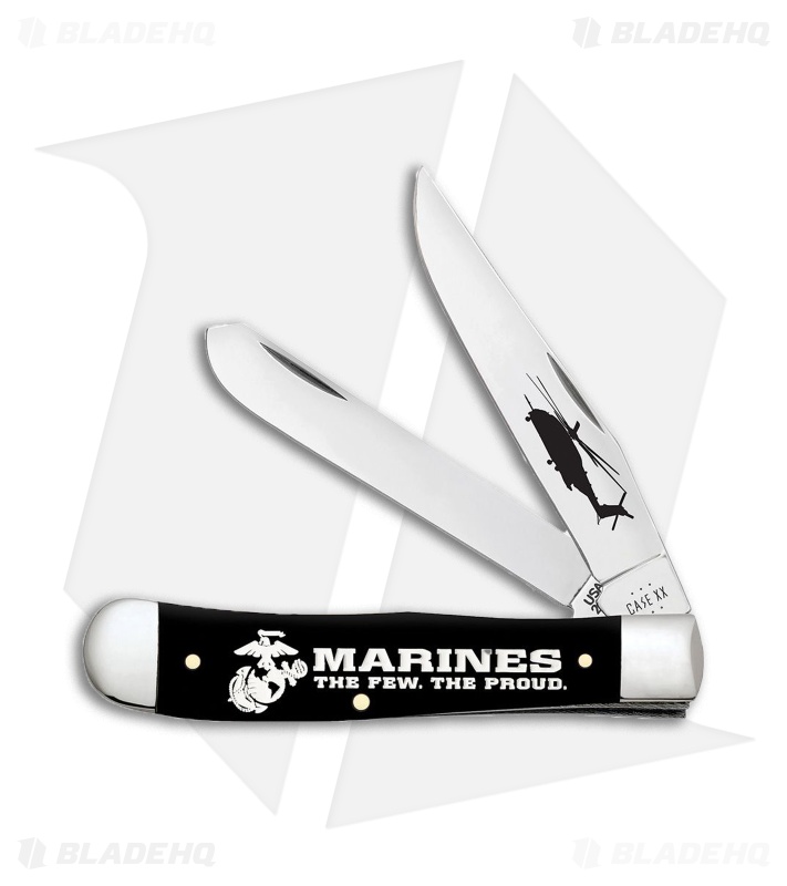 Case Cutlery USMC®   Trapper Embellished Smooth Black Synthetic 