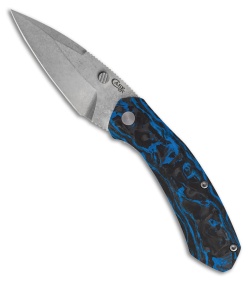 Case Cutlery Westline Spring Assisted Knife Blue Marbled Carbon Fiber (3.2" SW)