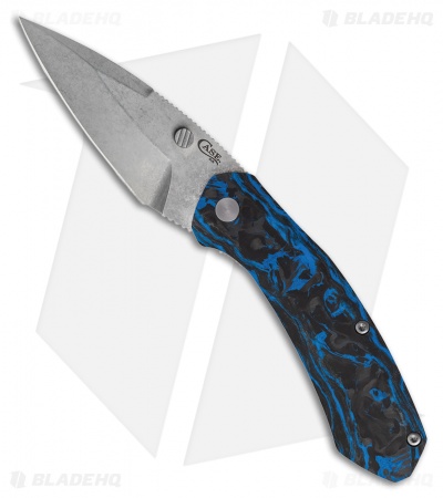 Case Cutlery Westline Spring Assisted Knife Blue Marbled Carbon Fiber (3.2" SW)