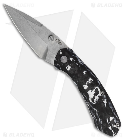Case Cutlery Westline Spring Assisted Knife White Marbled Carbon Fiber (3.2" SW)