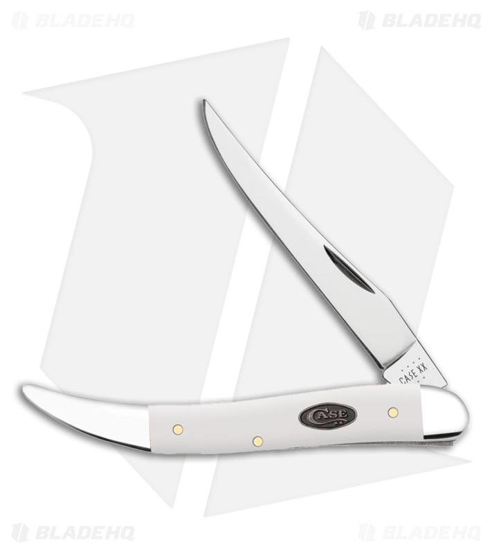 Case Knives Medium Texas Toothpick Knife White Delrin Polish
