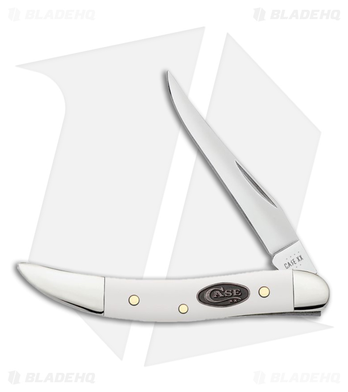 Case Knives Small Texas Toothpick Knife White Delrin Polish