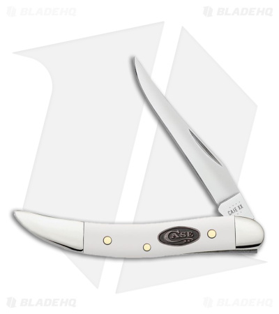 Case Knives Small Texas Toothpick Knife White Delrin Polish