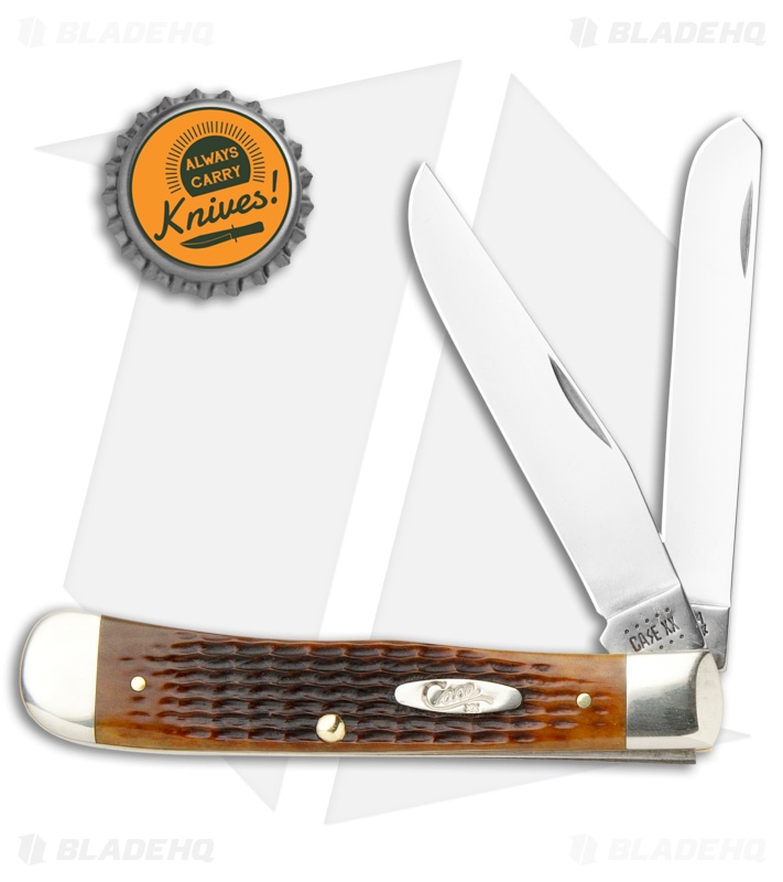 Case Trapper Traditional Knife 4.125" Antique Corn Cob Jigged Bone