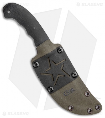 Case Winkler Hambone Fixed Blade Knife Black Canvas Laminate (4.8" Black)