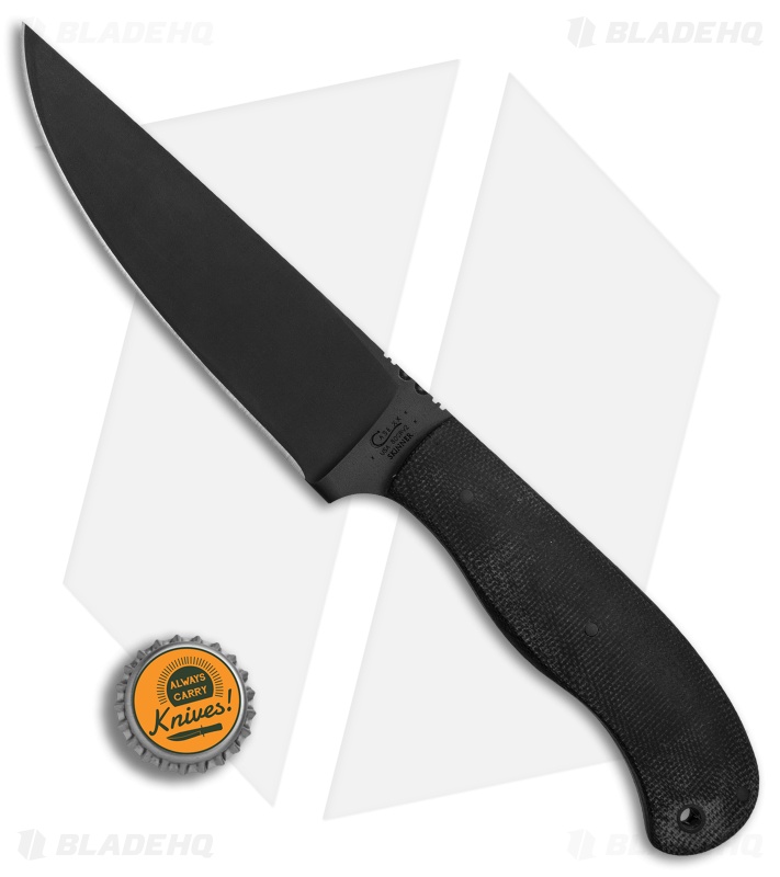 Case Winkler Skinner Fixed Blade Knife Black Canvas Laminate (5.1" Black) 43173