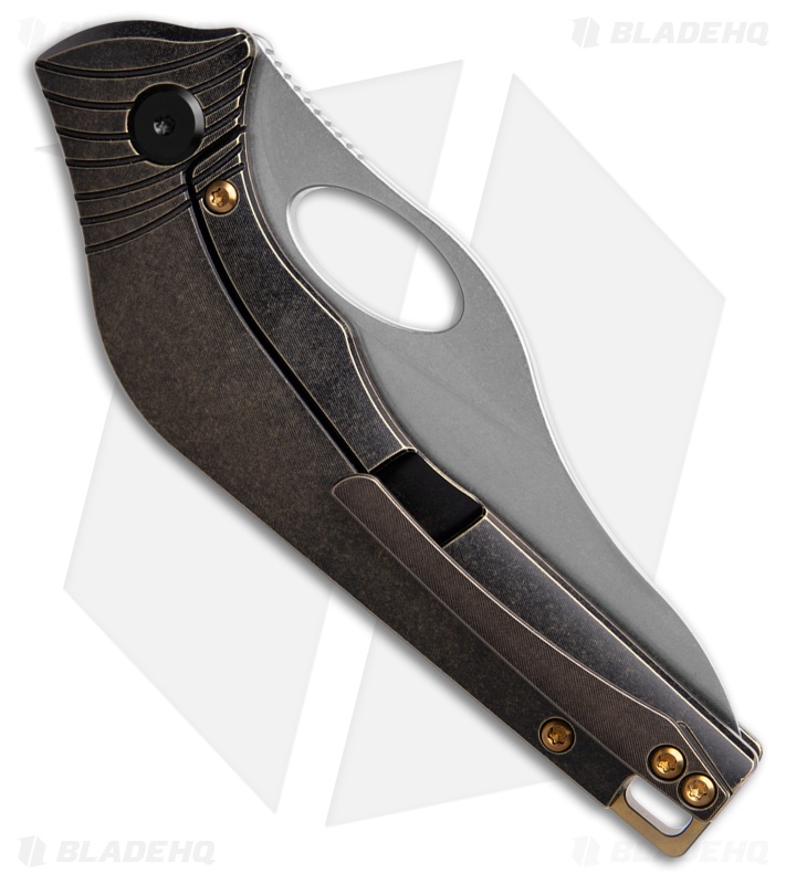 Cavol Amuse Frame Lock Knife Bronze Titanium (3.6" Stonewash) 