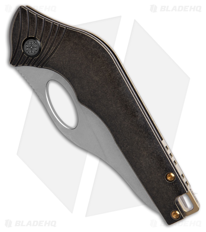 Cavol Amuse Frame Lock Knife Bronze Titanium (3.6" Stonewash) 
