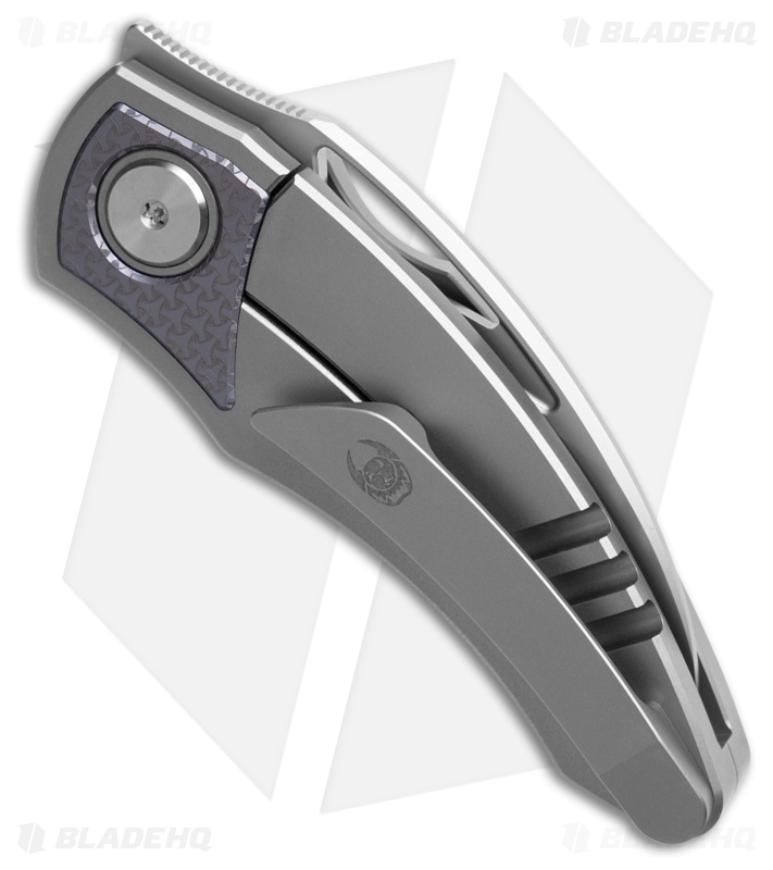 Cavol Karasu Frame Lock Knife Gray/Blue Titanium (2.2" Gray)