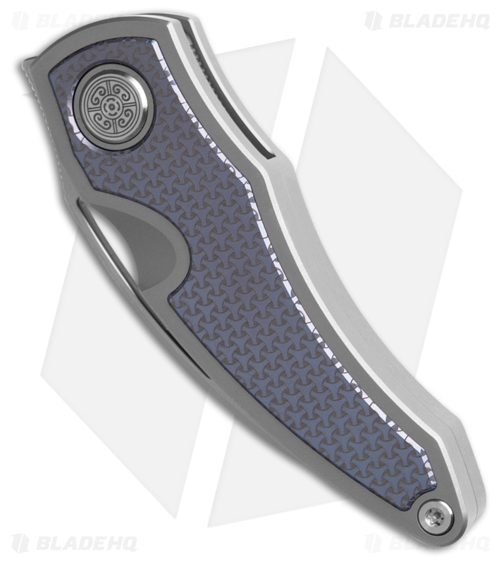 Cavol Karasu Frame Lock Knife Gray/Blue Titanium (2.2" Gray)