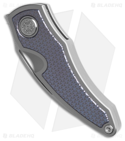 Cavol Karasu Frame Lock Knife Gray/Blue Titanium (2.2" Gray)