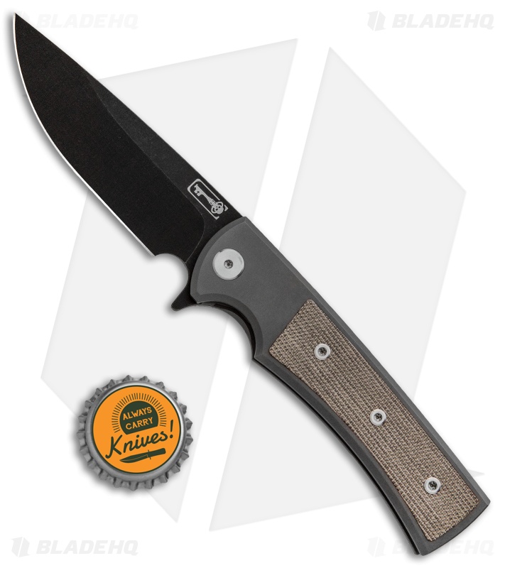 Chaves Liberation Street Flipper Knife Green Micarta (3.4" Black SW)