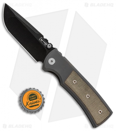 Chaves Redencion Street Knife Green Canvas Micarta (3.25" Black SW)