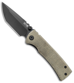 Chaves Redencion Street Knife Tanto Black Ti/Green Micarta (3.2" Black)