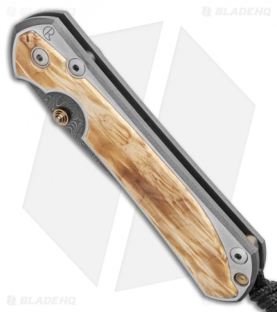 Chris Reeve Large Sebenza 31 Inlay Box Elder (3.6" Ladder Damascus)