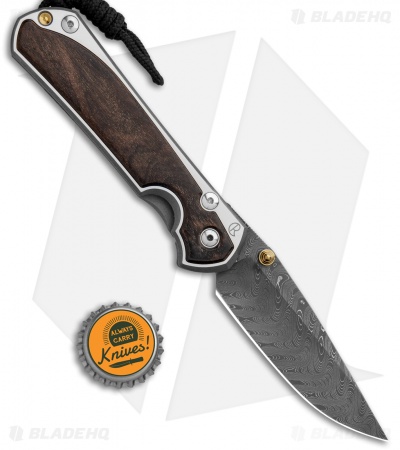 Chris Reeve Large Sebenza 31 Macassar Ebony (3.62" Boomerang Damascus) Left Hand