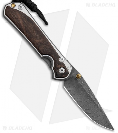 Chris Reeve Large Sebenza 31 Macassar Ebony (3.62" Boomerang Damascus) Left Hand