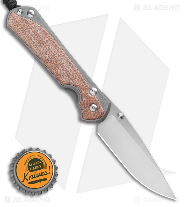 Chris Reeve Left-Hand Large Sebenza 31 Knife Natural Micarta (3.625" Stonewash)