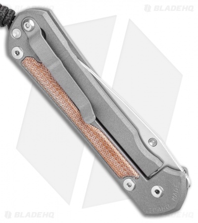 Chris Reeve Left-Hand Large Sebenza 31 Knife Natural Micarta (3.625" Stonewash)