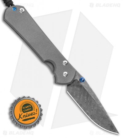 Chris Reeve Left-Hand Large Sebenza 31 Knife Ti (3.625" Raindrop Damascus)
