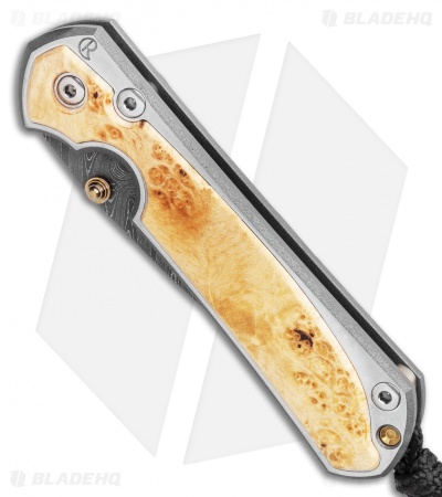 Chris Reeve Small Sebenza 31 Box Elder Boomerang Damascus (3" Damascus) 