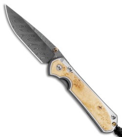 Chris Reeve Small Sebenza 31 Box Elder Boomerang Damascus (3" Damascus) 