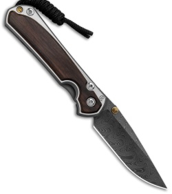 Chris Reeve Left Hand Small Sebenza 31 Macassar Ebony (2.9" Boomerang Damascus)