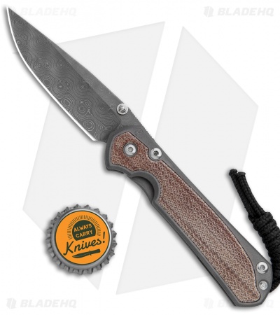 Chris Reeve Small Sebenza 31 Natural Micarta Raindrop Damascus 