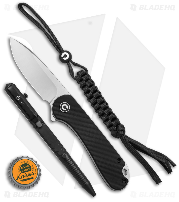 CIVIVI 3-Piece Gift Pack - Elementum C907A, Titanium Bead/Lanyard, C-Quill Pen