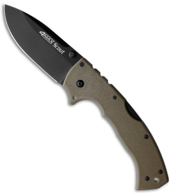 Cold Steel 4 Max Scout Tri-Ad Lock Knife Dark Earth Brown Griv-Ex (4" Black)