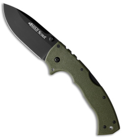 Cold Steel 4-Max Scout Tri-Ad Lock Knife OD Green Griv-Ex (4" Black)