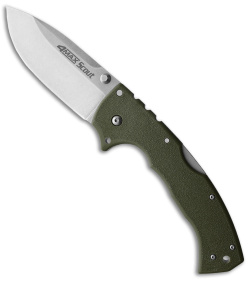 Cold Steel 4 Max Scout Tri-Ad Lock Knife OD Green Griv-Ex (4" Stonewash)