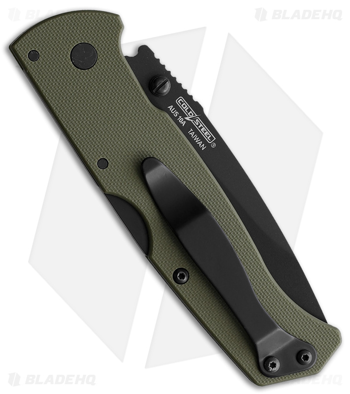 Cold Steel Air Lite Drop Point Lockback Knife OD Green G-10 (3.4" Black)