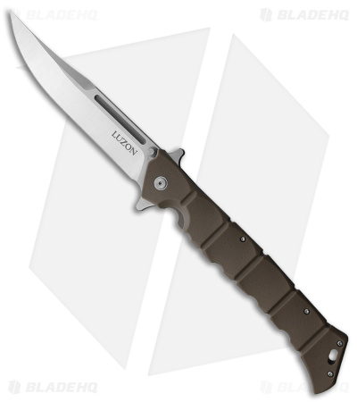 Cold Steel Large Luzon Folding Flipper Knife Dark Earth Brown GFN (6" Satin)