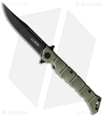 Cold Steel Medium Luzon Folding Pocket Knife Olive Drab Green GFN (4" Black) 