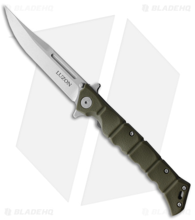 Cold Steel Medium Luzon Folding Flipper Knife OD Green GFN (4" Satin) 