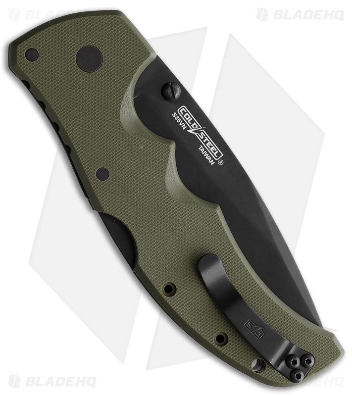 Cold Steel Recon 1 Spear Point Lockback Knife OD Green G-10 (4" Black)