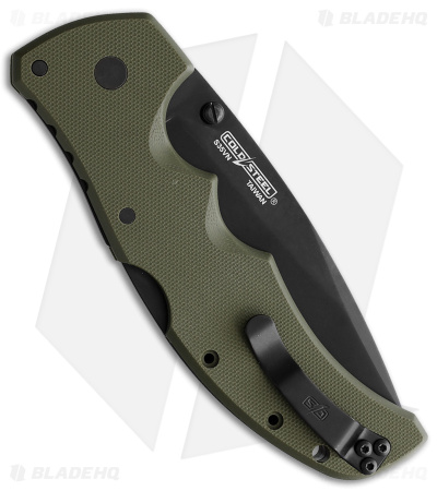 Cold Steel Recon 1 Spear Point Lockback Knife OD Green G-10 (4" Black)