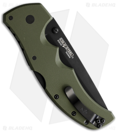 Cold Steel Recon 1 Tanto Lockback Knife OD Green G-10 (4" Black)