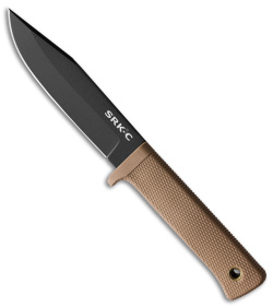 Cold Steel SRK Compact Fixed Blade Knife Desert Tan Kray-Ex (5" Black SK-5)