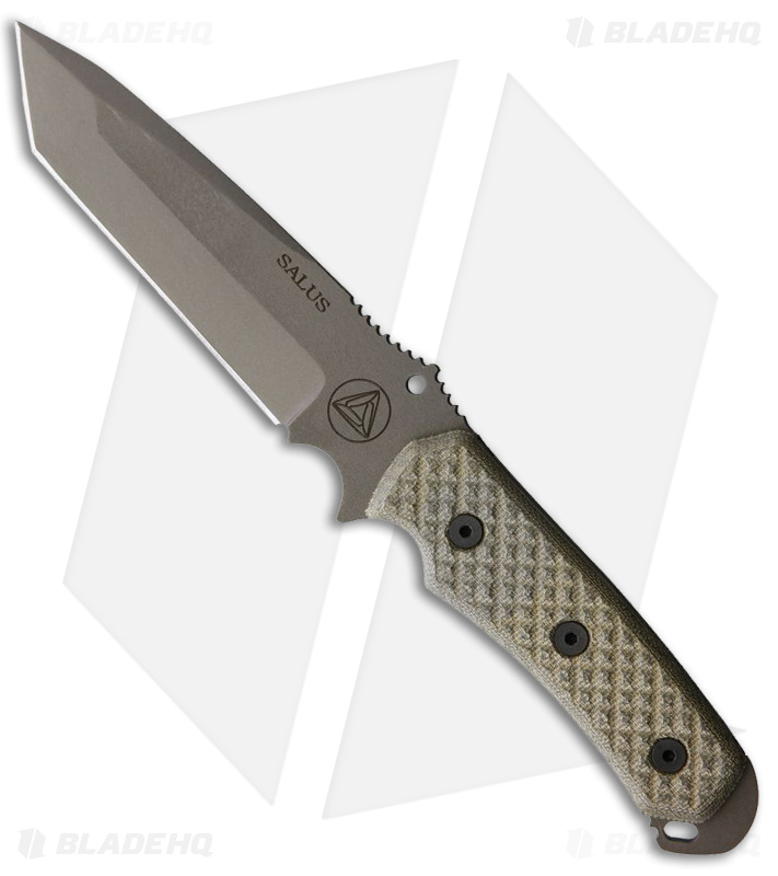 Combative Edge Salus Fixed Blade Green Micarta (5.8" Stonewash) 